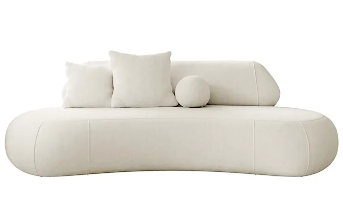 Sofa trzyosobowa Balme kremowa w tkaninie łatwoczyszczącej