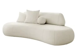 Sofa trzyosobowa Balme kremowa w tkaninie łatwoczyszczącej