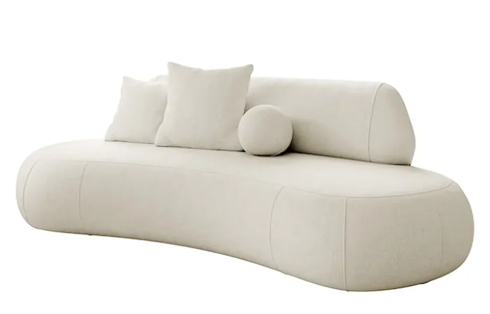 Sofa trzyosobowa Balme kremowa w tkaninie łatwoczyszczącej