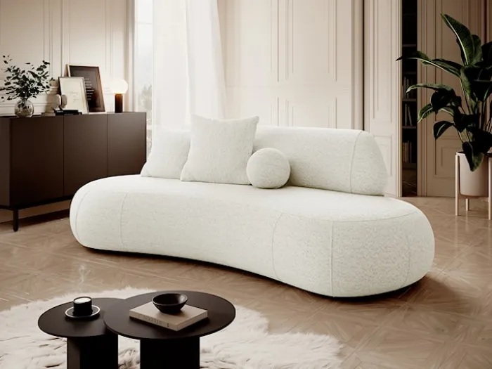 Sofa trzyosobowa Balme kremowa boucle