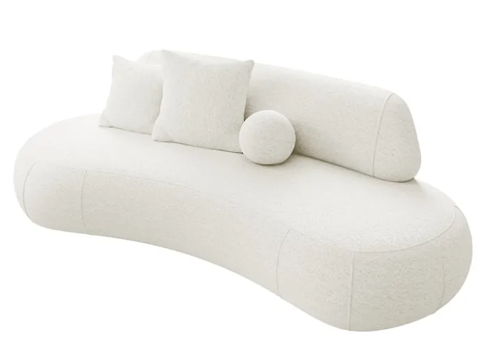 Sofa trzyosobowa Balme kremowa boucle