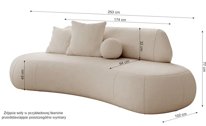Sofa trzyosobowa Balme szara boucle