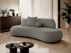 Sofa trzyosobowa Balme szarobeżowa w tkaninie łatwoczyszczącej