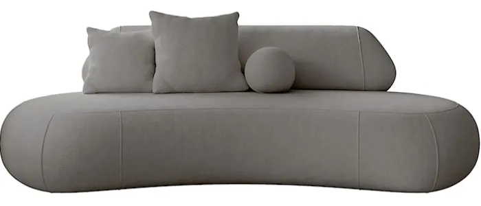 Sofa trzyosobowa Balme szarobeżowa w tkaninie łatwoczyszczącej
