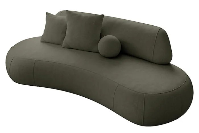 Sofa trzyosobowa Balme zielona w tkaninie łatwoczyszczącej
