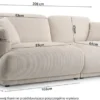 Sofa trzyosobowa Chacco ciemnobeżowa sztruks