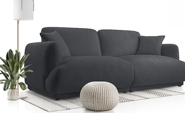 Sofa trzyosobowa Chacco grafitowa sztruks