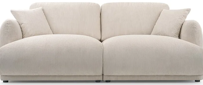 Sofa trzyosobowa Chacco jasnobeżowa sztruks
