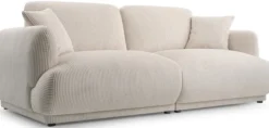 Sofa trzyosobowa Chacco jasnobeżowa sztruks