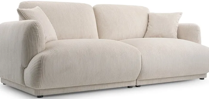 Sofa trzyosobowa Chacco jasnobeżowa sztruks