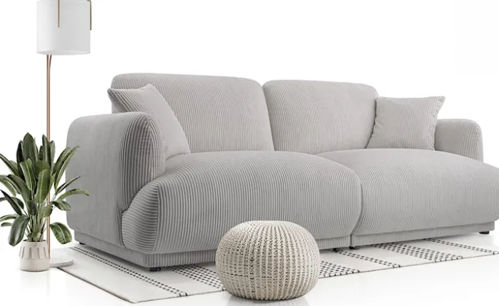 Sofa trzyosobowa Chacco jasnoszara sztruks