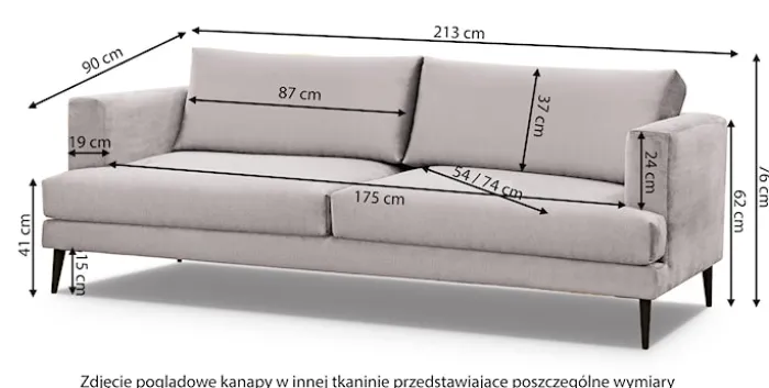 Sofa trzyosobowa Dragato zielona welur