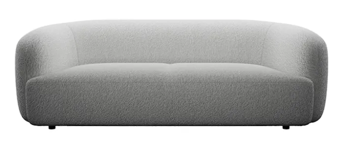 Sofa trzyosobowa Sabanitas jasnoszara w tkaninie boucle