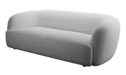 Sofa trzyosobowa Sabanitas jasnoszara w tkaninie boucle