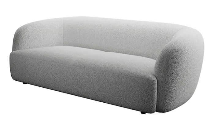 Sofa trzyosobowa Sabanitas jasnoszara w tkaninie boucle