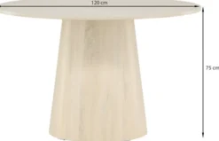 Stół Aggreter okrągły blat średnica 120 cm dąb bielony