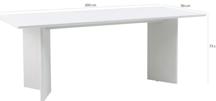 Stół Athenise 90x200 cm lamele jasnoszary