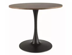 Stół do jadalni Amadeo okrągły blat 90 cm orzech/ czarny mat