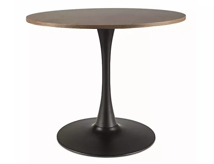 Stół do jadalni Amadeo okrągły blat 90 cm orzech/ czarny mat