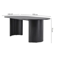 Stół do jadalni Grundsund z owalnym blatem 220x100 cm dąb czarny