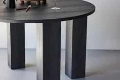 Stół do jadalni Juno okrągły 120 cm dąb czarny