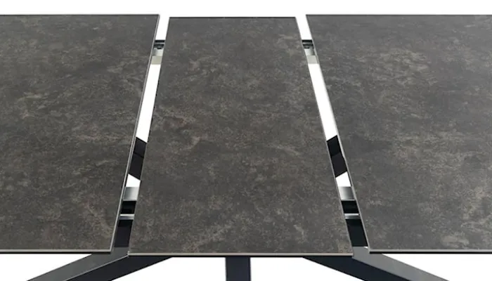 Stół do jadalni Kardema ceramiczny czarny blat na metalowej podstawie rozkładany 200-240 cm
