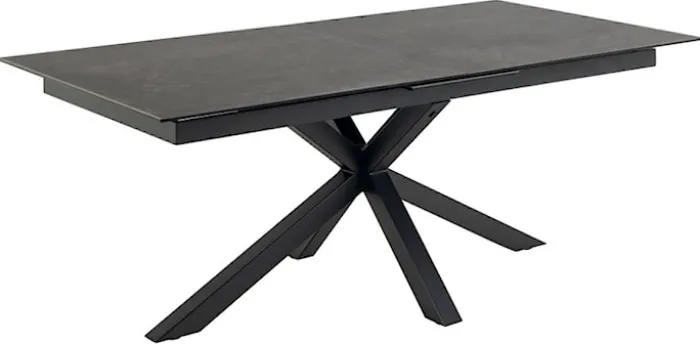 Stół do jadalni Kardema ceramiczny czarny blat na metalowej podstawie rozkładany 200-240 cm