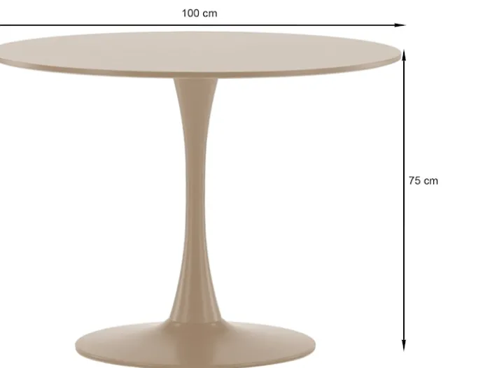 Stół do jadalni Litallate okrągły 100 cm beżowy