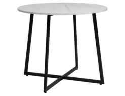Stół do jadalni Luna okrągły blat 90 cm biały marmur