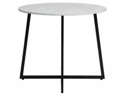 Stół do jadalni Luna okrągły blat 90 cm biały marmur