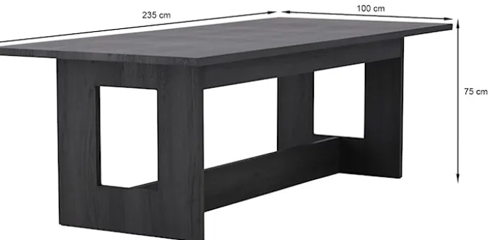 Stół do jadalni Noreel 235x100 cm dąb czarny