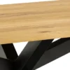 Stół do jadalni prostokątny Kardema 220x90 cm dąb fornirowany na czarnych nogach