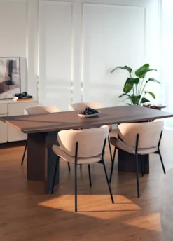 Stół do jadalni Qubeo 204x90 cm jesion prestige bronze