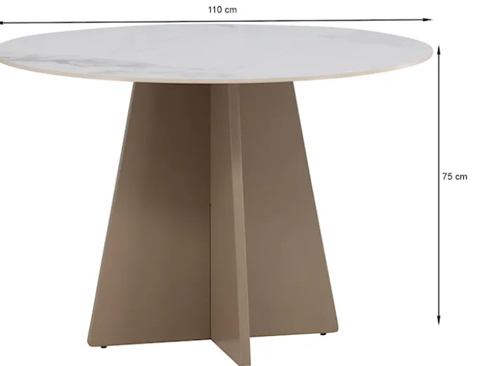 Stół do jadalni Quishly okrągły 110 cm beżowy