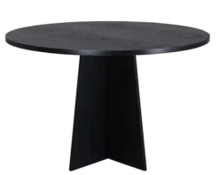 Stół do jadalni Quishly okrągły średnica 110 cm/dąb czarny