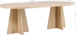 Stół do jadalni Quishly owalny 115 x 230 cm dąb bielony