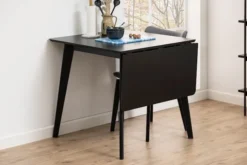 Stół do jadalni rozkładany Gemirro 80-120x80 cm dąb czarny fornir