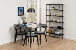 Stół do jadalni rozkładany Gemirro 80-120x80 cm dąb czarny fornir