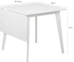 Stół do jadalni rozkładany Gemirro 80-120x80 cm biały