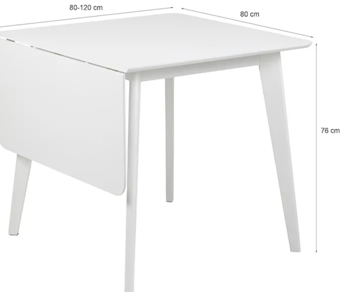 Stół do jadalni rozkładany Gemirro 80-120x80 cm biały