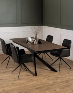 Stół do jadalni Shimess ceramiczny blat rozkładany o wzorze brązowej rdzy 200-240 cm