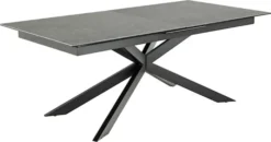Stół do jadalni Shimess ceramiczny blat o wzorze czarnego betonu 200-240 cm