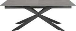 Stół do jadalni Shimess ceramiczny blat o wzorze czarnego betonu 200-240 cm