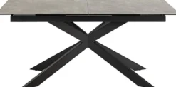 Stół do jadalni Shimess ceramiczny blat o wzorze czarnego betonu 168-210 cm