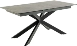 Stół do jadalni Shimess ceramiczny blat o wzorze czarnego betonu 168-210 cm