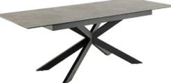 Stół do jadalni Shimess ceramiczny blat o wzorze czarnego betonu 168-210 cm
