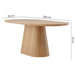 Stół do jadalni Simurry owalny 200x90 cm dąb naturalny