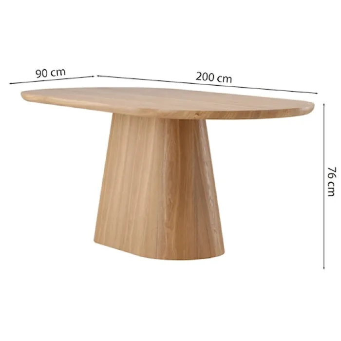 Stół do jadalni Simurry owalny 200x90 cm dąb naturalny