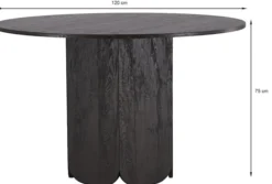 Stół do jadalni Veyla okrągły 120 cm dąb czarny