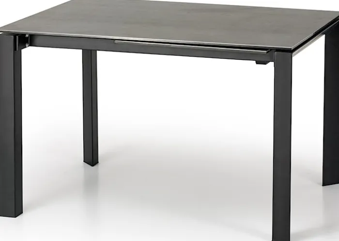 Stól rozkładany Biviely 120-180 cm ceramiczny blat szary / czarny